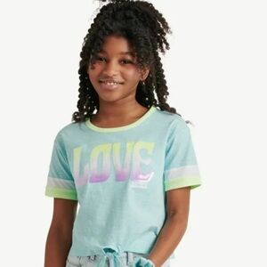 Justice girls baseball love tee